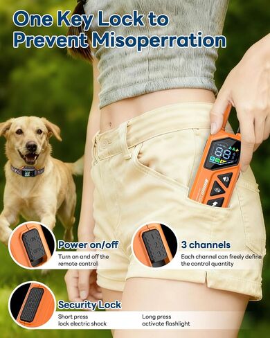 Dog Training Collar with Remote - 3300ft Long Range, IPX7 Waterproof, Rechargeable E-Collar with 4 Training Modes & Security Lock for Small, Medium and Large Dogs (Hot Pink) in Saudi Arabia