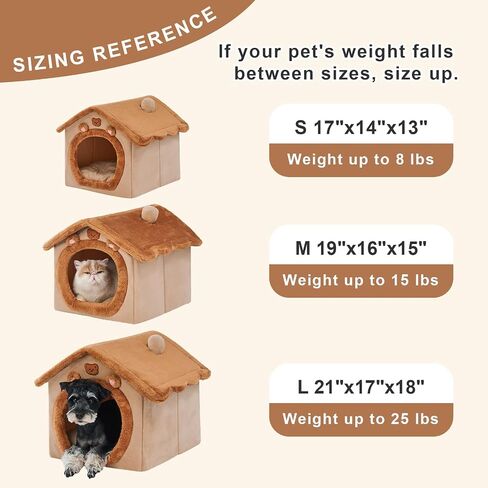 Dog&Cat House Dog&Cat Bed with Cover Cave with Non-Slip Bottom. (Brown Bear, Small) in Saudi Arabia