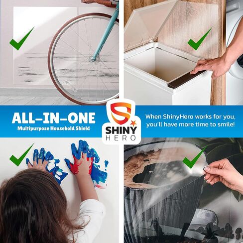 8-Pack - Clear Wall & Door Protector from Dog Scratching - Anti Cat Couch Guard Plastic Sheets, Furniture Self-Adhesive Removable Sticky Tape, Transparent Thick Sofa Scratch Deterrent Frame Cover Film in Saudi Arabia
