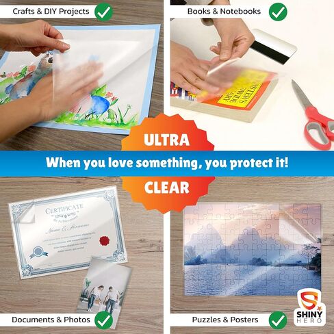 8-Pack - Clear Wall & Door Protector from Dog Scratching - Anti Cat Couch Guard Plastic Sheets, Furniture Self-Adhesive Removable Sticky Tape, Transparent Thick Sofa Scratch Deterrent Frame Cover Film in Saudi Arabia