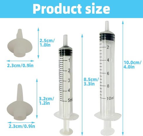10pcs Kitten Feeding Nipples & Nursing Syringe, Silicone Newborn Kitten & Puppy Feeding Kit, Miracle Nipples for Kittens, Puppies, Rabbits, Squirrels, Small Animals (5ml + 10ml) in Saudi Arabia