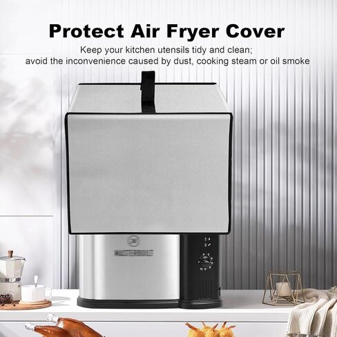 Dust Cover Heat-Resistant Heavy Duty Nylon Waterproof Cover Compatible with Masterbuilt 10 Liter XL MB20012420 Electric Fryer Boiler and Steamer (Black) in Saudi Arabia