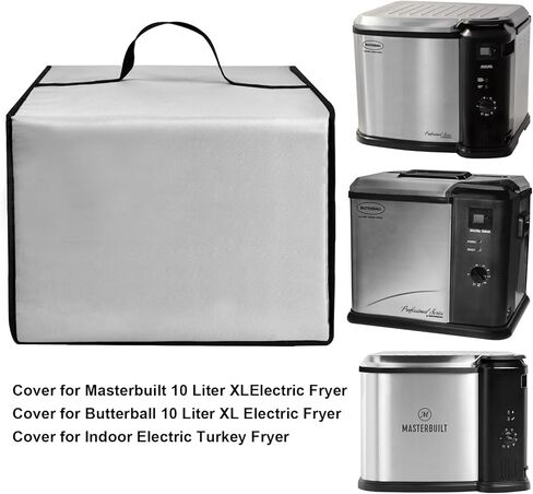 Dust Cover Heat-Resistant Heavy Duty Nylon Waterproof Cover Compatible with Masterbuilt 10 Liter XL MB20012420 Electric Fryer Boiler and Steamer (Black) in Saudi Arabia