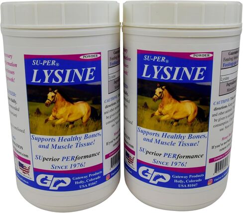 SU-PER Lysine Supplement for Horses - Supports Healthy Bones & Muscle Tissues - Equine Essential Amino Acid - 2.5 Pound, (2 Pack) in Kuwait