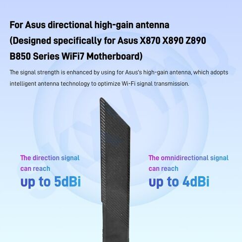 لـ ASUS WiFi 7 Antenna Magnetic 2.4G 5G 6G WIFI 6E WIFI7 لـ ROG Strix Z790 Z790-E Z790-A Z790-F Wi-Fi 7 Gaming Motherboard PC Computer مع واجهة جديدة أبيض أبيض (أبيض) in Kuwait