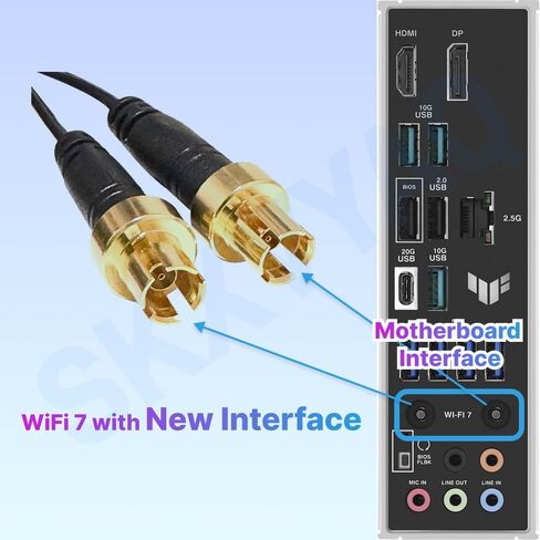لـ ASUS WiFi 7 Antenna Magnetic 2.4G 5G 6G WIFI 6E WIFI7 لـ ROG Strix Z790 Z790-E Z790-A Z790-F Wi-Fi 7 Gaming Motherboard PC Computer مع واجهة جديدة أبيض أبيض (أبيض) in Kuwait