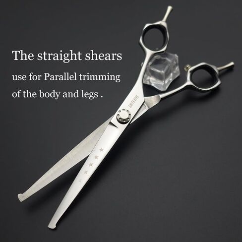 7 inches Safe Dog Grooming Scissors Set with Round Tip,Straight & Thinning & Curved Shears Set with comb for Dog & Cat Grooming human hair cutting (Black 4 in 1 with comb) in Saudi Arabia