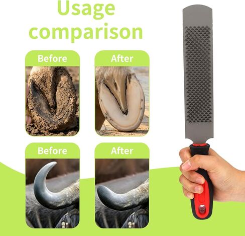 Hoof Rasp for Horse, 14in/33.5cm Steel Goats Sheep Hoof Rasp Double-Sided Rough or Fine Teeth Design Trimmers Farrier Tool Supplies for Horse Donkey Cow Goat Hooves Trimming Smoothing and Grooming in Saudi Arabia