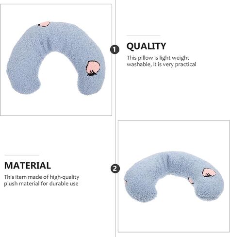 U-Shaped Pet Neck Pillow for Puppies and Kittens Comfortable Cervical Support Cushion Breathable Washable Blue Pillow for Cats and Dogs Supports Spine for Relaxing Sleep in Saudi Arabia