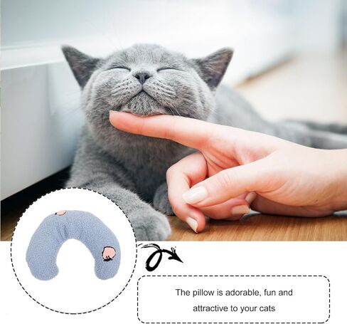 U-Shaped Pet Neck Pillow for Puppies and Kittens Comfortable Cervical Support Cushion Breathable Washable Blue Pillow for Cats and Dogs Supports Spine for Relaxing Sleep in Saudi Arabia