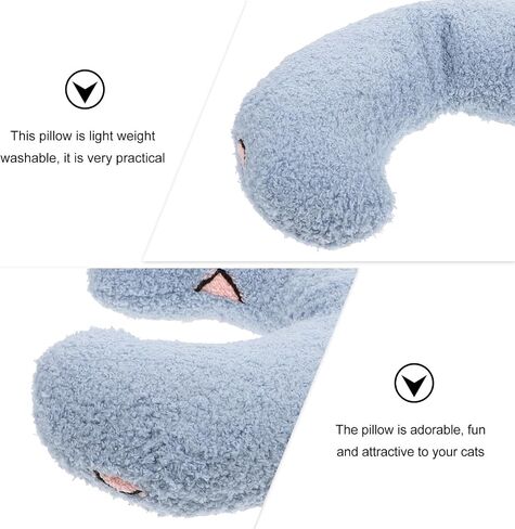 U-Shaped Pet Neck Pillow for Puppies and Kittens Comfortable Cervical Support Cushion Breathable Washable Blue Pillow for Cats and Dogs Supports Spine for Relaxing Sleep in Saudi Arabia