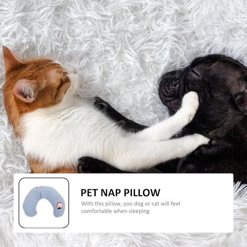 U-Shaped Pet Neck Pillow for Puppies and Kittens Comfortable Cervical Support Cushion Breathable Washable Blue Pillow for Cats and Dogs Supports Spine for Relaxing Sleep in Saudi Arabia