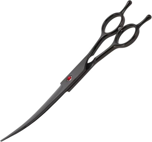 Dog Grooming Scissors, with Ergonomic Handle, Pill Popper for Cats, Upper Bend Shears, Stainless Steel Curved Shears for Dogs Cats, 7.5inch Golden in Saudi Arabia