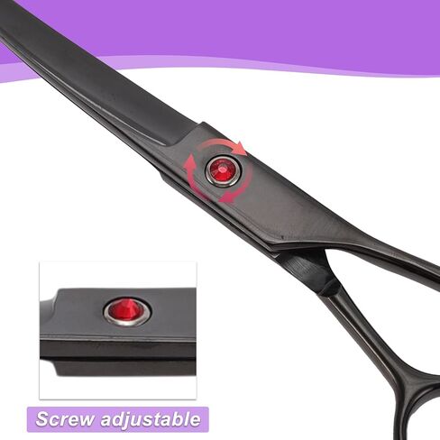 Dog Grooming Scissors, with Ergonomic Handle, Pill Popper for Cats, Upper Bend Shears, Stainless Steel Curved Shears for Dogs Cats, 7.5inch Golden in Saudi Arabia