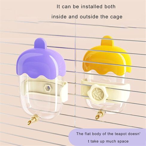 Automatic Bird Water Dispenser 360ml Clear Bottle for Parrots Cockatiels Small Pet Spring Load Design Waterer in Saudi Arabia