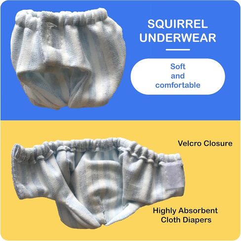 2PCS Small Pet Diapers,Adjustable Sugar Glider Diapers Climbing Diapers,Washable,Specially Designed for Use on Pet Squirrels Small Medium Guinea Pig. (Grey, S) in Saudi Arabia