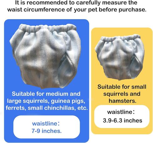 2PCS Small Pet Diapers,Adjustable Sugar Glider Diapers Climbing Diapers,Washable,Specially Designed for Use on Pet Squirrels Small Medium Guinea Pig. (Grey, S) in Saudi Arabia