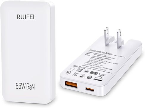 30W Flat USB C Charger Block （محول الطاقة المزدوج للمنفذ） مع GAN Tech ، وتصميم قابلية رقيقة وقابلة للطي مريحة للسفر ، والشحن السريع لـ Galaxy S25 Ultra/S24 ، و iPhone 16/16 Pro/15/14 ، والمزيد ، أبيض in Kuwait