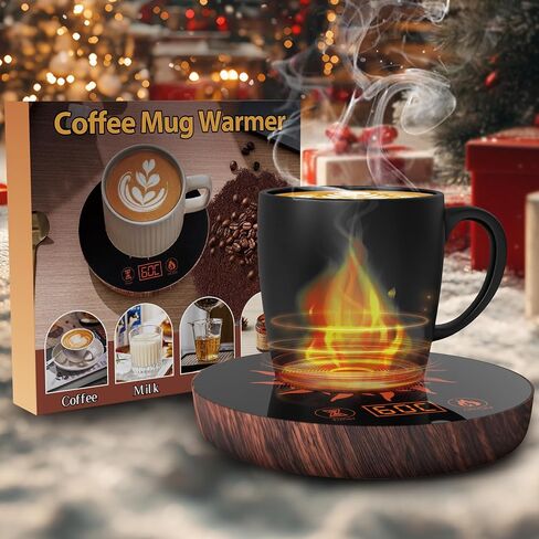 Coffee Mug Warmer for Desk with Auto Shut Off, Coffee Cup Warmer for Desk with 3 Temp.&1-12 Hours Timer(Birthday Xmas Gifts) in Saudi Arabia