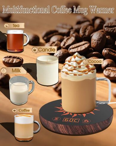 Coffee Mug Warmer for Desk with Auto Shut Off, Coffee Cup Warmer for Desk with 3 Temp.&1-12 Hours Timer(Birthday Xmas Gifts) in Saudi Arabia