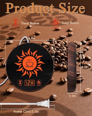 Coffee Mug Warmer for Desk with Auto Shut Off, Coffee Cup Warmer for Desk with 3 Temp.&1-12 Hours Timer(Birthday Xmas Gifts) in Saudi Arabia