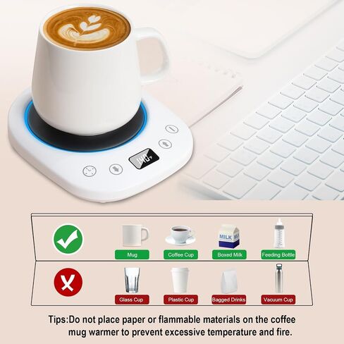 سخان القهوة من HYRIXDIRECT مع مجموعة ملاعق القدح، 7 إعدادات لدرجة الحرارة وتشغيل/إيقاف تلقائي لكوب القهوة الذي يعمل بالحث الجاذبية مع إيقاف تلقائي، المشروبات، الحليب، سخان الشاي in Saudi Arabia