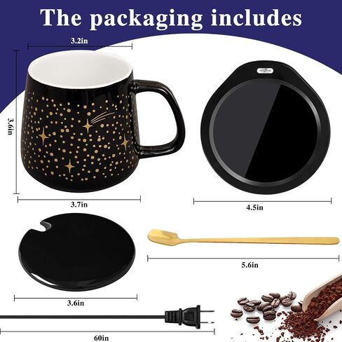 Waipfaru Coffee Mug Warmer Set, 2 Temperature Control & Auto Shut Off Mug Warmer for Desk, Gifts for Women, Heated Coffee Cup for Office, Home, Gift Set for Birthday, Christmas in Saudi Arabia