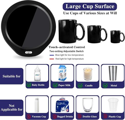 Waipfaru Coffee Mug Warmer Set, 2 Temperature Control & Auto Shut Off Mug Warmer for Desk, Gifts for Women, Heated Coffee Cup for Office, Home, Gift Set for Birthday, Christmas in Saudi Arabia