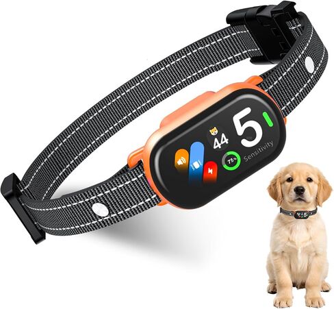 طوق نباح الكلاب المطور، طوق نباح ذكي من NATGOVOD مع 5 أوضاع و5 حساسية قابلة للتعديل وعداد للنباح، طوق صدمات تلقائي مقاوم للماء للكلاب الصغيرة والمتوسطة والكبيرة بوزن 10-120 رطل in Kuwait