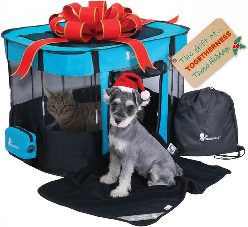 Portable Dog Playpen Medium - Cat Playpen for Indoor Cats Enclosed - Foldable Collapsible Fabric Pen - Travel Puppy Kitten Crate Kennel - Indoor Outdoor popup Tent for Pets Small Dogs Puppies Kittens in Saudi Arabia