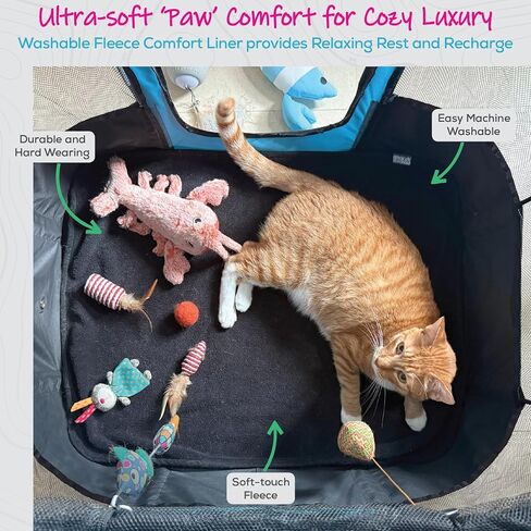 Portable Dog Playpen Medium - Cat Playpen for Indoor Cats Enclosed - Foldable Collapsible Fabric Pen - Travel Puppy Kitten Crate Kennel - Indoor Outdoor popup Tent for Pets Small Dogs Puppies Kittens in Saudi Arabia
