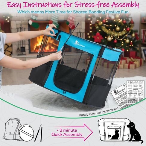 Portable Dog Playpen Medium - Cat Playpen for Indoor Cats Enclosed - Foldable Collapsible Fabric Pen - Travel Puppy Kitten Crate Kennel - Indoor Outdoor popup Tent for Pets Small Dogs Puppies Kittens in Saudi Arabia