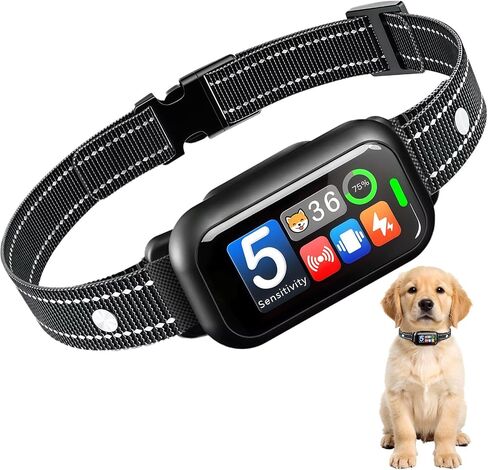Upgraded Dog Bark Collar, NATGOVOD Smart Barking Collar with 5 Modes & 5 Adjustable Sensitivity & Bark Counter, Waterproof Automatic Shock Collar for Small Medium Large Dogs 10-120lbs in Saudi Arabia