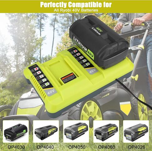 JYJZPB Dual Channel OP401 40V Battery Charger for Ryobi 40V Battery OP4050A OP4026 OP40601 OP4040 OP4030 OP4015 OP40201 Lithium Battery in Saudi Arabia