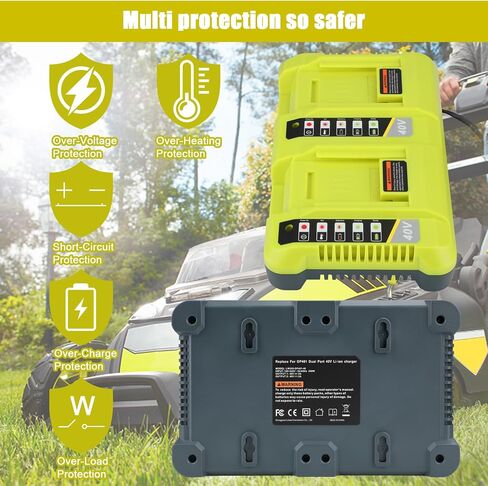 JYJZPB Dual Channel OP401 40V Battery Charger for Ryobi 40V Battery OP4050A OP4026 OP40601 OP4040 OP4030 OP4015 OP40201 Lithium Battery in Saudi Arabia