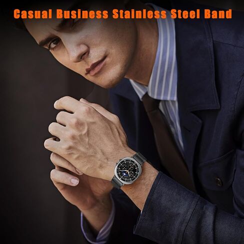 KOREDA Metal Band for Samsung Galaxy Watch 8 Classic 46mm/Galaxy Watch 8 40mm 44mm Bands, No Gap Solid Stainless Steel Business Metal Strap for Galaxy Watch 8 Men Women in Kuwait