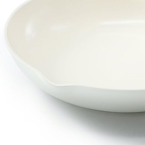 Ceramic Nonstick Frying Pan – Forged Aluminum Skillet with Bakelite Handle & Dual Pour Spouts, Off-White (9.5 Inch) in Kuwait