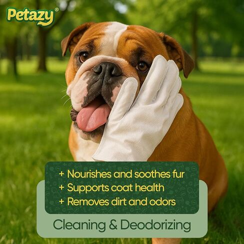 Pet Glove Wipes for Dogs & Cats – 25 Pack | Hypoallergenic, No Rinse, Extra Thick Cleaning Gloves with Aloe & Coconut Oil | Paws, Face, Ears & Butt | Travel Friendly, Gentle & Safe in Saudi Arabia