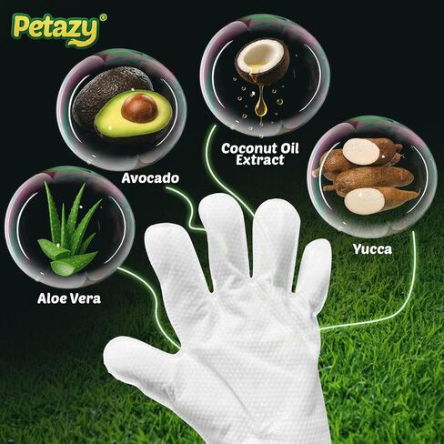 Pet Glove Wipes for Dogs & Cats – 25 Pack | Hypoallergenic, No Rinse, Extra Thick Cleaning Gloves with Aloe & Coconut Oil | Paws, Face, Ears & Butt | Travel Friendly, Gentle & Safe in Saudi Arabia