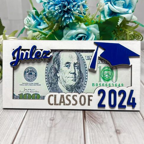 محفظة تخرج شخصية لعام 2024 صندوق بطاقات خشبي مخصص للخريجين هدية مغلف نقدي فريدة من نوعها in Kuwait