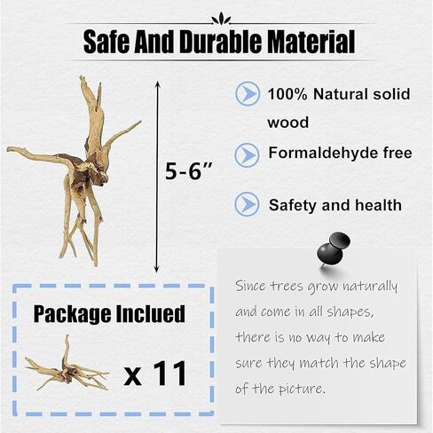 kathson حوض السمك Driftwood فروع الزواحف الخشب الطبيعي Spiderwood Driftwood لحوض السمك 5-6 "11 جهاز كمبيوتر شخصى Terrarium حلية جذع خزان الأسماك سجل الموئل الديكور شجرة جذع الديكور أحجام متنوعة الخشب in Saudi Arabia