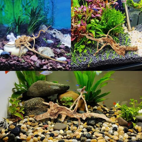 kathson حوض السمك Driftwood فروع الزواحف الخشب الطبيعي Spiderwood Driftwood لحوض السمك 5-6 "11 جهاز كمبيوتر شخصى Terrarium حلية جذع خزان الأسماك سجل الموئل الديكور شجرة جذع الديكور أحجام متنوعة الخشب in Saudi Arabia