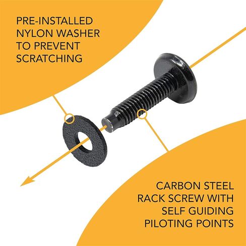 M6 Rack Screws, Cage Nuts and Nylon Washers (6mm x 16mm Screws, 50 Sets, Black) Rack Mount Screws for Server Console Mounting, Routers, Enclosures, Cabinets. Carbon Steel with Rust Resistant Zinc in Saudi Arabia
