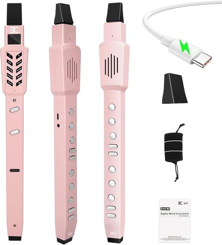 EX Digital Wind Instrument with 12 Tones, 3 Fingerings, Scales, Transpose Function, Automatic Vibrato, Three-octave Option, and Blow Intensities (Black) in Saudi Arabia