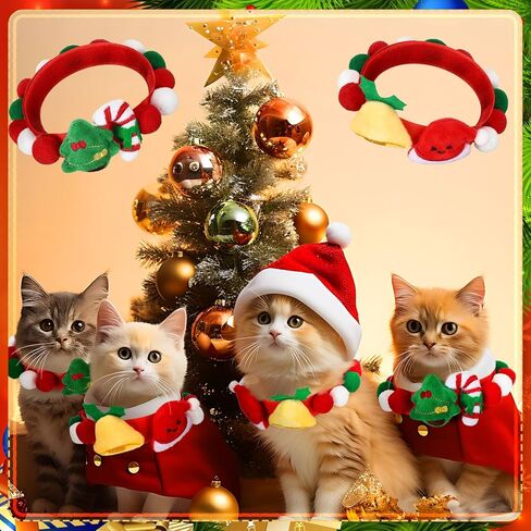 2 قطعة أطواق قطط عيد الميلاد قابلة للتعديل طوق كلب عيد الميلاد عيد الميلاد حلوى قصب جرس وشاح عيد الميلاد الحيوانات الأليفة الصغيرة قلادة الملحقات للفتيات الصبي كيتي الكلب الحيوانات الأليفة، 2 تصميم (صغير) in Kuwait