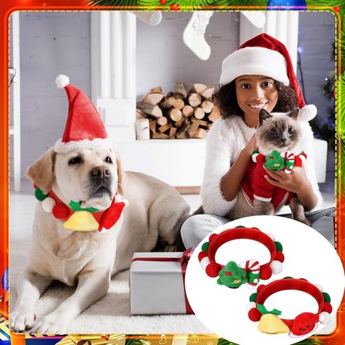 2 قطعة أطواق قطط عيد الميلاد قابلة للتعديل طوق كلب عيد الميلاد عيد الميلاد حلوى قصب جرس وشاح عيد الميلاد الحيوانات الأليفة الصغيرة قلادة الملحقات للفتيات الصبي كيتي الكلب الحيوانات الأليفة، 2 تصميم (صغير) in Kuwait