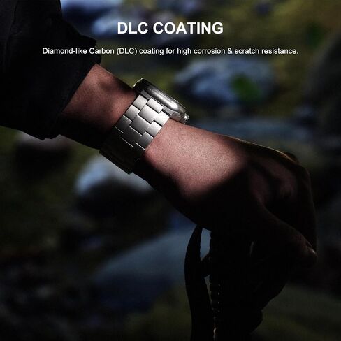Titanium Band Compatible with Apple Watch Ultra 3/2/1 49mm, Series 11/10 46mm - Military-Grade DLC Coating, Scratch Resistant & Durable Adjustable Strap for Men in Saudi Arabia