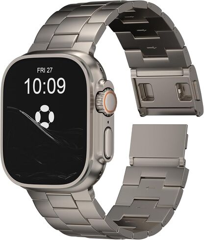 Titanium Band Compatible with Apple Watch Ultra 3/2/1 49mm, Series 11/10 46mm - Military-Grade DLC Coating, Scratch Resistant & Durable Adjustable Strap for Men in Saudi Arabia