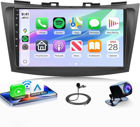 2G 32G Android Car Stereo for Suzuki Swift 2011-2017 with Wireless Apple Carplay Android Auto, Rimoody 9 Inch Touch Screen Car Radio with Bluetooth HiFi FM WiFi Mirror Link GPS Backup Camera in Saudi Arabia