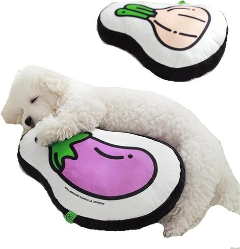Printed Vegetable and Fruit Dog Pillow Fabric Plaything Cushion cat Plaything self-Entertainment Companion Dog Plaything(Pea) in Saudi Arabia